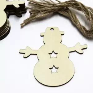 트리장식 DIY 나무재질 눈사람 펜던트 10P A2789 10개