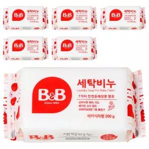 비앤비 유아용 세탁비누 아카시아향 200g 6개