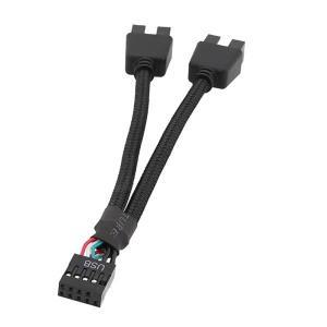 마더보드 USB 2.0 9 핀 헤더 1-2 확장 허브 분배기 어댑터 컨버터