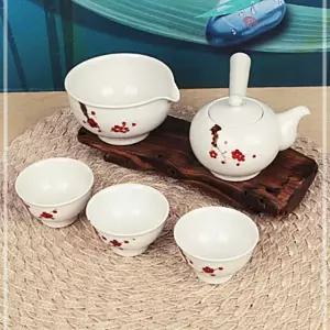 백자 매화 3인다기세트