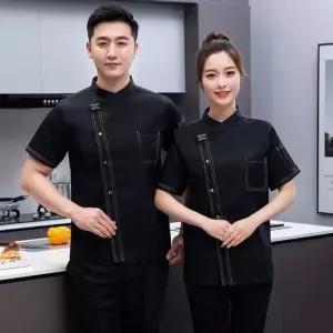 쉐프복 위생복 조 주방조리복 상의 주방복 조리복 한식 반팔 셰프 유니폼
