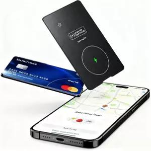 스마트 GPS 위치 추적 카드 홀더 3.5mm 초슬림 알루미늄 합금 케이스 블랙 실버 분실 ID 신용카드 여권