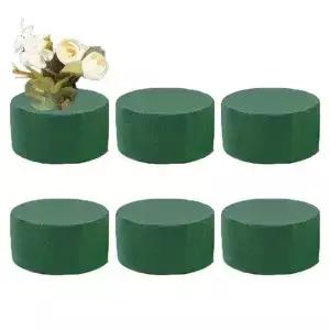6Pcs 녹색 꽃무늬 폼 블록 DIY 꽃꽂이 스폰지 건식 습식 흡수성 벽돌 꽃 생일 웨딩 가든 장식용