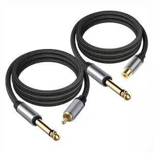 1/4인치 6.35mm RCA 오디오 케이블 TS 모노 잭 연결 코드 포노 기타 믹서 스피커용