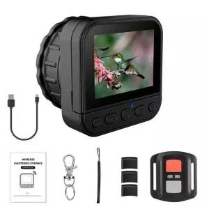 새로운 64MP 4K HD 2.4G WIFI 전자 접안 디지털 카메라 (천문 망원경 쌍안경 경용 플립 스크린 )