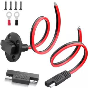 PAEQ 12AWG 태양광 SAE 커넥터 전원 소켓 측벽 포트 케이블 1피트 내후성 퀵 하네스 플러그 및 연장 와이어