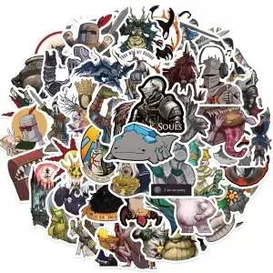 50Pcs Dark Souls 스티커 팩 물병 스케이트 보드 노트북 전화 스크랩북 용 멋진 게임 비닐 방수 데칼