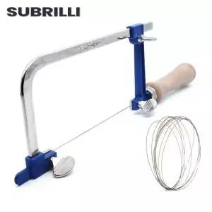 SUBRILLI 조정 가능한 톱 코핑 프레임 다이아몬드 와이어 U 모양 핸드 목재 작업용 활 DIY 절단 도구 금속