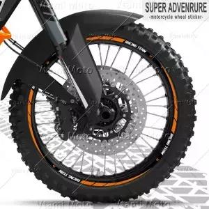 반사 오토바이 휠 스티커 KTM 1290 슈퍼 어드벤처 R S 890 Adv 790 690 390 990 1190 용 모토 크로스 림