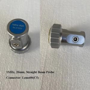 NDT 직선형 빔 프로브 변환기 초음파 결함 탐지기 0.5MHz/1MHz/2MHz/4MHz 20mm 비파괴 검사용