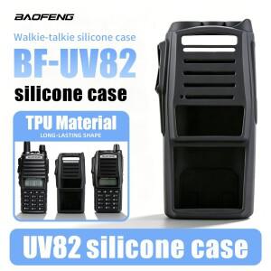 UV-82 고무 케이스 워키 토키 블랙 실리콘 커버 방진 내마모성 바오펑 라디오 액세서리