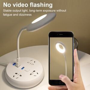 휴대용 독서등 5V USB 조절식 LED 조명 3D 링 라이트 침실 책상 침대 옆 램프