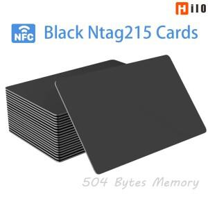Hilo 5-10PCS NTAG215 빈 NFC 카드 PVC 태그 NFC215 블랙 13.56Mhz TagMo 방수 RFID 전화 504 바이트