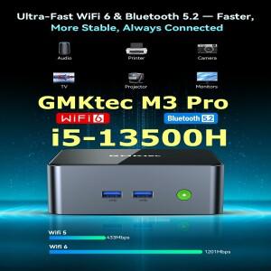 GMKtec M3 Pro i5-13500H 미니 소형 PC DDR4 SO-DIMMx2 8GB 512GB M.2 2280 NVMe SSD PCIe3.0 Wifi6 BT5.2