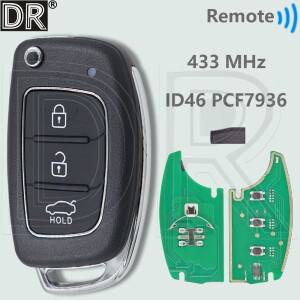 DR 433MHz ID46 PCF7936 칩 차량용 리모컨 키 ( 호환 쏘나타 엘란트라 아반떼 싼타페 신형 IX25 IX45 용)