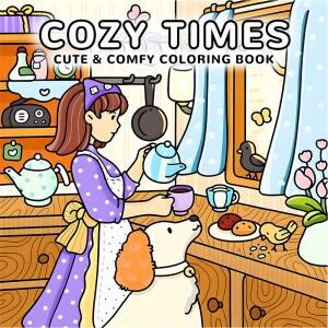 COZY TIMES 성인용 컬러링북 귀엽고 편안한 일상 패턴 스트레스 해소 레저 아트 드로잉북 이상적인 축제