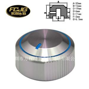 알루미늄 손잡이 전위차계 기어 휠 30x16Mm 은색 모양의 줄무늬 캡 디코더 로터리 앰프 볼륨 스위치 버튼 2