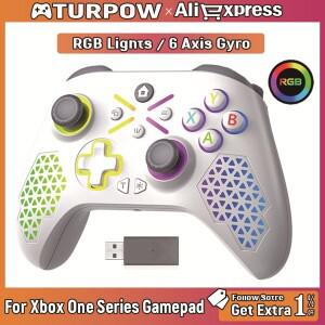 Xbox One 컨트롤러용 Turpow RGB 게임패드 시리즈 S/X 듀얼 바이브라 6축 자이로스코프 무선 게임 콘솔