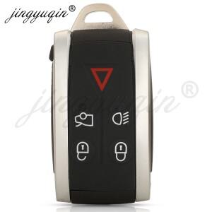 Jingyuqin 5 버튼 재규어 XF XK XJ8 2007 - 2013 하우징 Fob 케이스 교체 용 스마트 자동차 원격 키 쉘