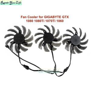 그래픽 카드 냉각 팬 GIGABYTE GTX1060 GTX 1080 컴퓨터 쿨러 라디에이터 75mm T128010SU