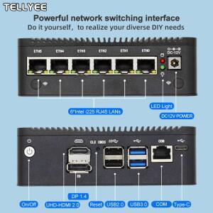 미니 소형 PC 인텔 6305 6 LAN I226-V 2.5G 이더넷 소프트웨어 라우터 DDR4 NVMe HD DP pfSense OPNsense