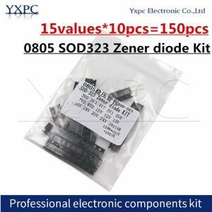 0805 SOD323 제너 다이오드 키트, 모듬 15 개 * 10 = 3V0 4V7 5V1 6V8 7V5 1N4148