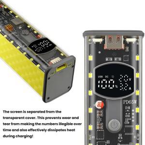 65W PD 고속 충전 8셀 무납땜 18650 보조 배터리 케이스 3.3-24V 조절 가능 DC DIY 박스 LED 디스플레이