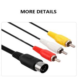 SEGA 메가 드라이브 1용 1.8m AV 오디오 케이블 Genesis MD1 3RCA 코드
