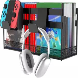 Alyoen 비디오 게임 보관 타워 홀더 선반 PS5 정리용 벽걸이 마운트 PS4/PS3/Xbox 시리즈/CD/DVD용