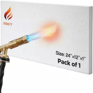 Maasechs 1팩 세라믹 섬유 단열 보드 2300°F 등급 24 x 12 1 나무 난로 벽난로 보일러 용광로 가마 피자