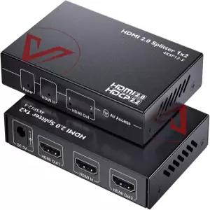 4K@60Hz/1080p@120Hz HDMI 2.0 스플리터 1 in 2 Out 자동 다운스케일러 4KSP12-S 18Gbps 제로 지연 HDR10