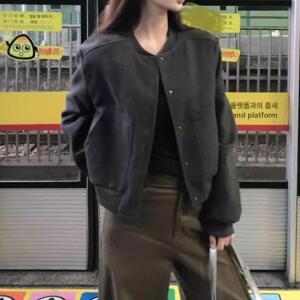 여성 빈티지 쇼트 야구점퍼 봄 가을 캐주얼 재킷