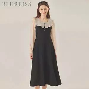[블루레이스] 프릴배색플레어원피스_BI4S1OP3181