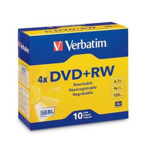 정확한 문구가 담긴 DVD+RW 4.7GB, 최소 120분, 최대 4배 빈 디스크, 최대 1000회 재기록 가능 - 10개입 슬림 케이스