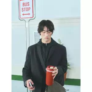 8 seconds 페이크 레더 후드 점퍼 - 블랙 1114813