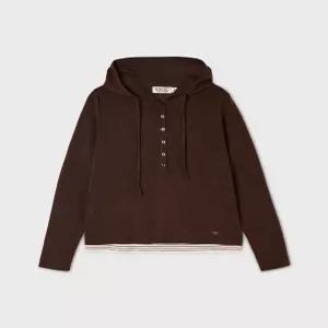 후아유 WHKAG4841F 남성 니트 울 Layered Henley Neck Hoodie Pullover 6875639