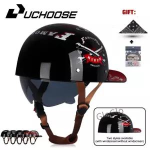 Uchoose 여름 오토바이 Casque DS 야구 모자 헬멧 레트로 빈티지 페이스 스쿠터 크루저 다지기 갱스터