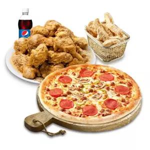 (피나치공) 뿌리공순살피치세트L(콤비네이션피자L+뿌리공(순살)+리얼웨지콘스프+디핑소스+콜라1.25L)