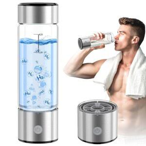 MOVOCA 수소 물병 3분 2200PPB 급속 수소수 생성기 - SPE PEM 테크 14OZ 휴대용 수력 발전기 남편 아내 가족 친구 여행을 위한 건강 관리 선물