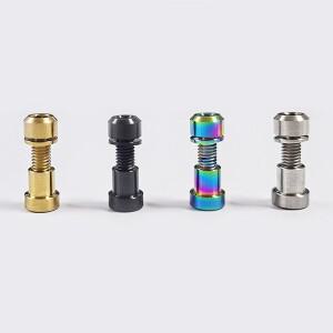 KRSEC 티타늄 합금 TC4 스템 볼트 M5x18mm 자전거 핸들바 나사 와셔 포함 MTB 로드 바이크 라이저