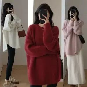 오너클랜 여자 러블리 이지 루즈실루엣 커버 기장 롱셔츠 스웨터 티라운드티 시스루 탱크탑 형광