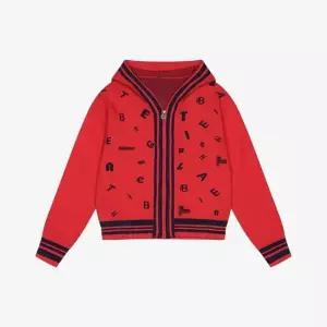 라인배색 레터링 니트집업 BLCCI2963 RECA