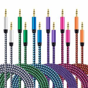 자동차용 AUX 코드 6개입 3.5MM 보조 오디오 케이블 꼬임 처리된 스테레오 | 코드 호환 헤드폰 자동차 폰 팟 패드 삼성호환 삼성제품호환 HTC LG호환 구글 픽셀 태블릿