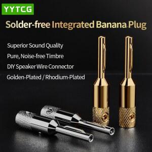 바나나단자 YYTCG 커넥터 부식 방지 바나나 콘센트, 비디오, 케이블 오디오, 잭, , 4개 스피커,