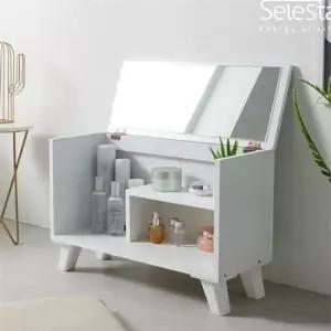 친절한탄씨 거울 화장대 수납 화장대 덮개 테이블 가정용 서랍 수납함 덮개식 정리함 화장품 좌식