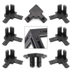 프로파일부품 8PCS 검은색 3 웨이 앵글 브라켓 커넥터 6MM 압출 알루미늄 나사 소켓