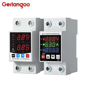 DIN 레일 듀얼 디스플레이 40A 63A 220V 조정 가능한 과전압 및 보호 장치