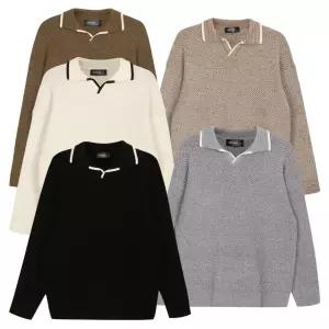 [파파브로]남성 데일리 스키퍼카라 롱슬리브 니트 SO-KN-Q069