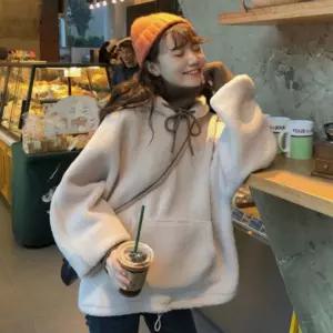 뽀글이 후리스 자켓 오버핏 양털 후드티 점퍼 플리스