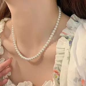 여성 러블리 진주 패션 목걸이 7mm 1P 포인트 코디